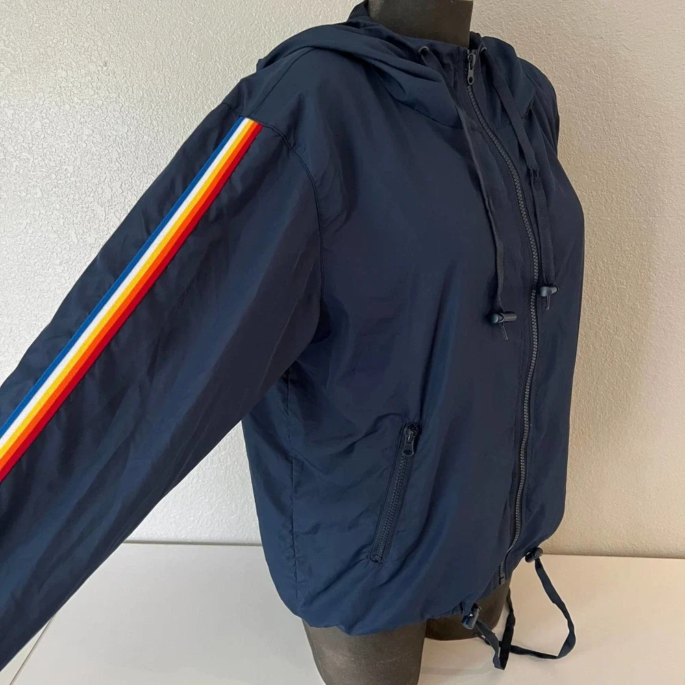 ZYIA Athletic Rainbow Stripe Zip Jacket Women’s Large - Picture 7 of 8